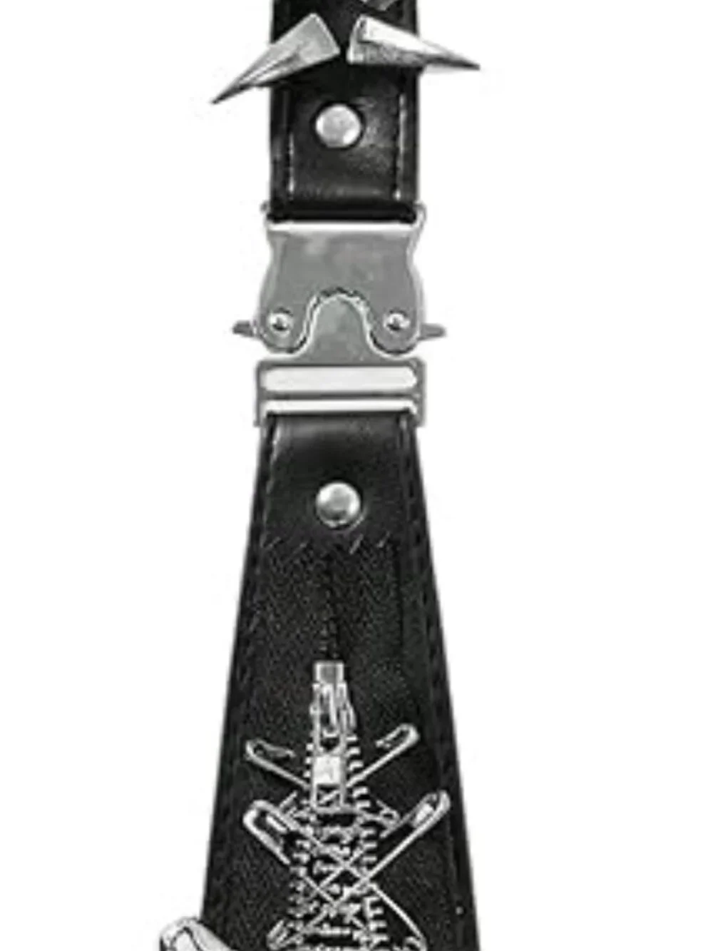 NEW Skull Studded Faux Leather Necktie Goth Punk‎ Neck Ties Y2k Party Emo Gothic